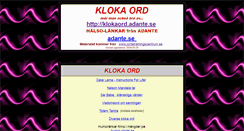 Desktop Screenshot of klokaord.adante.se